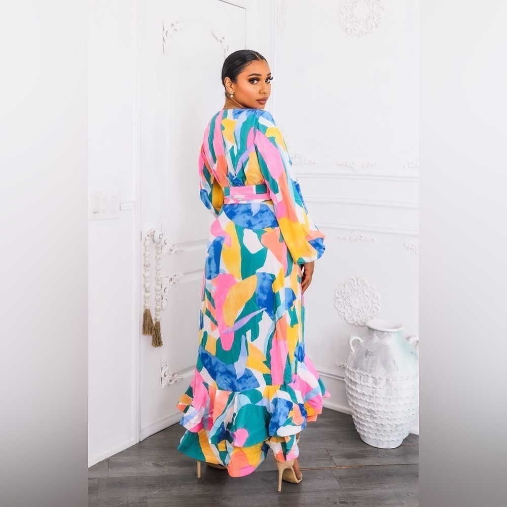 Colorful Abstract Maxi Dress - Picture 5 of 6